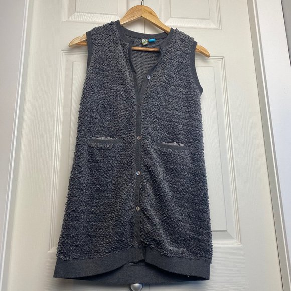 Girls Grey Long Sweater Vest Size 14 - Picture 1 of 6